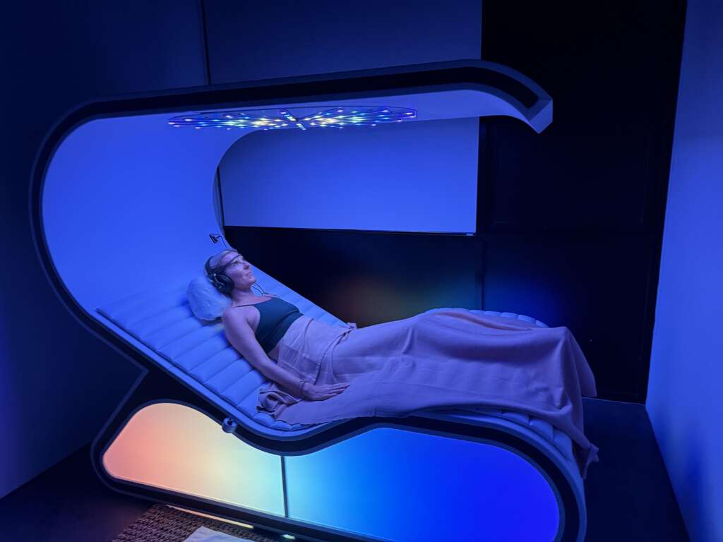 Camilla Thompson being biohacked