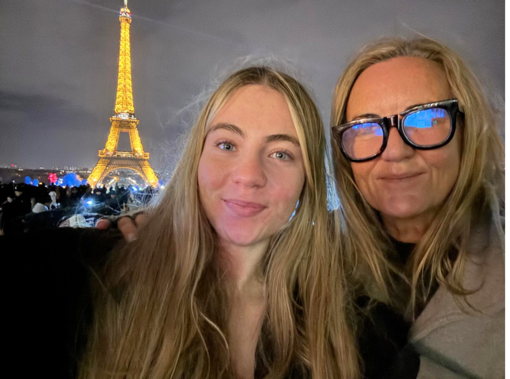 Colette Gallagher and her daughter in Paris