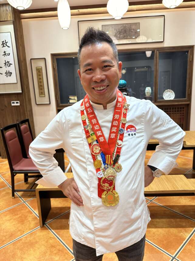Master Chef Tan Guohui and Robyn Foyster in Foshan, China. Photo Credit: Robyn Foyster